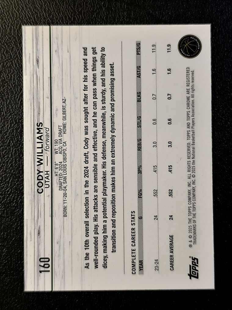 Cody Williams Rookie Card 2