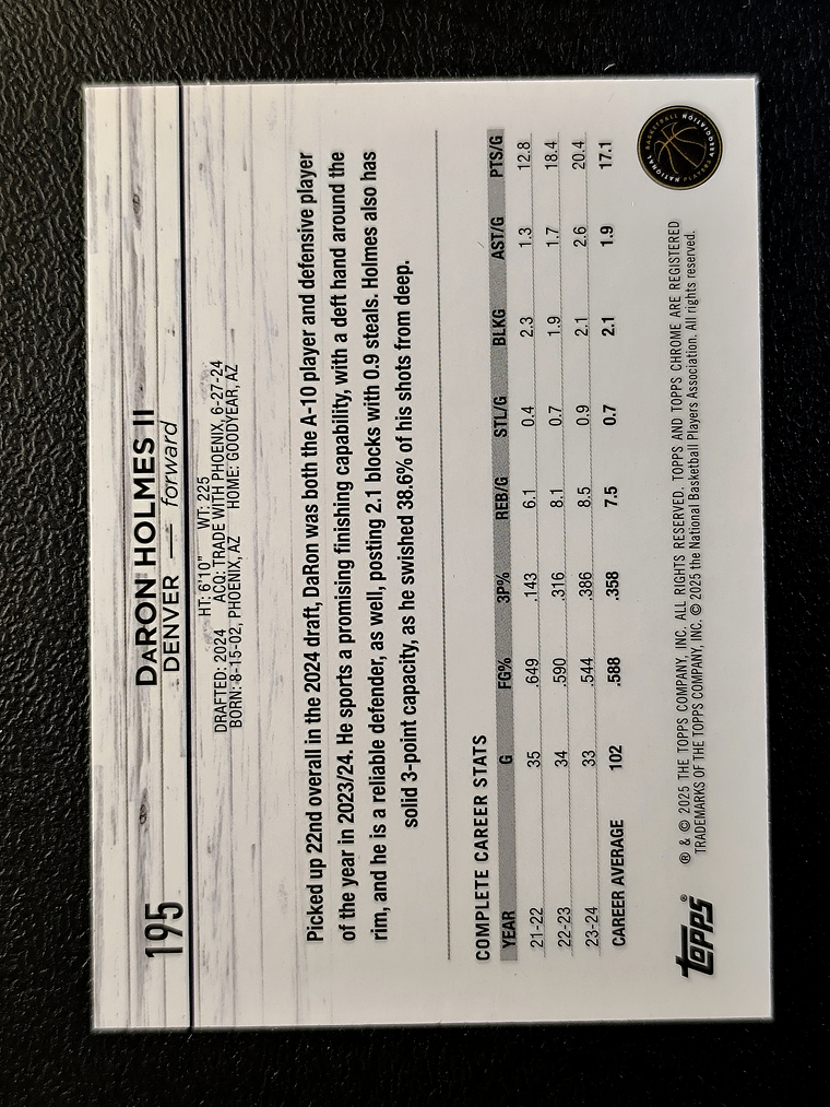DaRon Holmes II Rookie Card 2