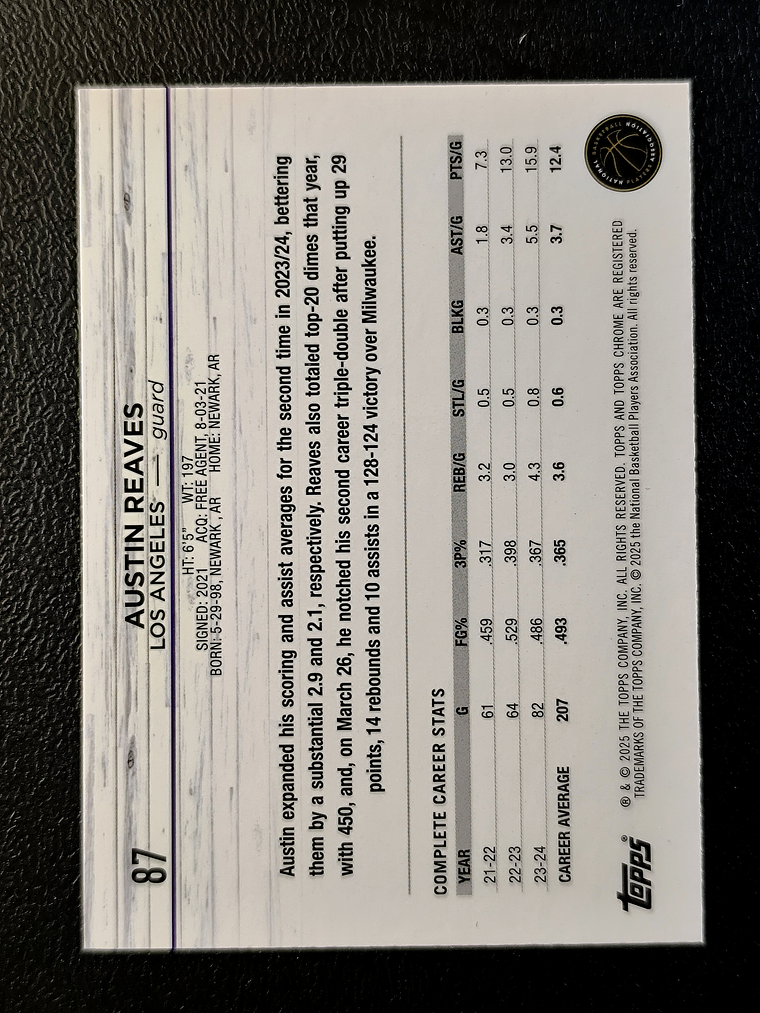 Austin Reaves Base Card 2