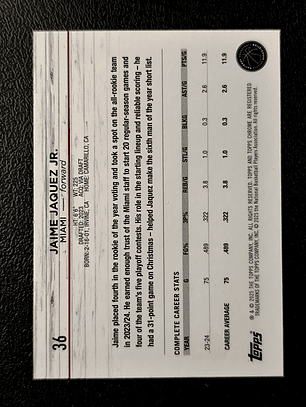 Jaime Jaquez Jr. Base Card