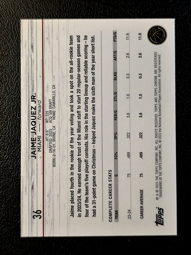 Jaime Jaquez Jr. Base Card 2