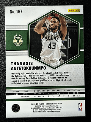 2020-21 Panini Mosaic #167 Thanasis Antetokounmpo
