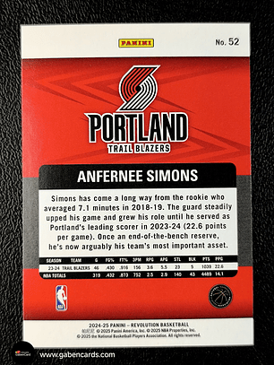 2024-25 Panini Revolution #52 Anfernee Simons