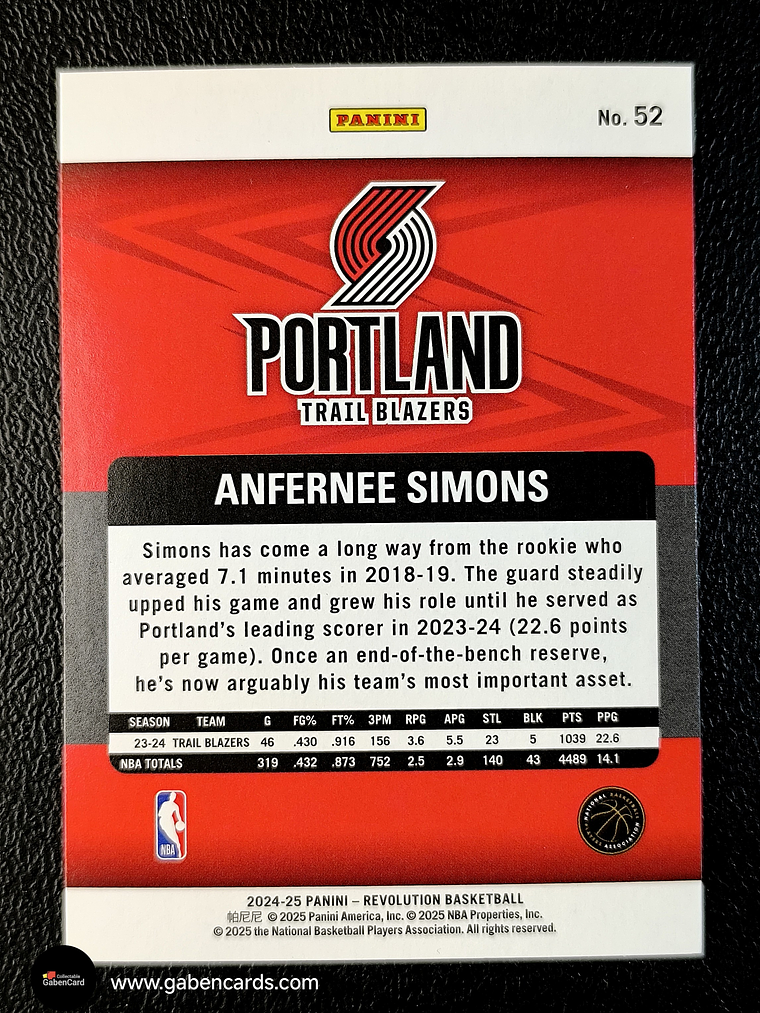 2024-25 Panini Revolution #52 Anfernee Simons 2