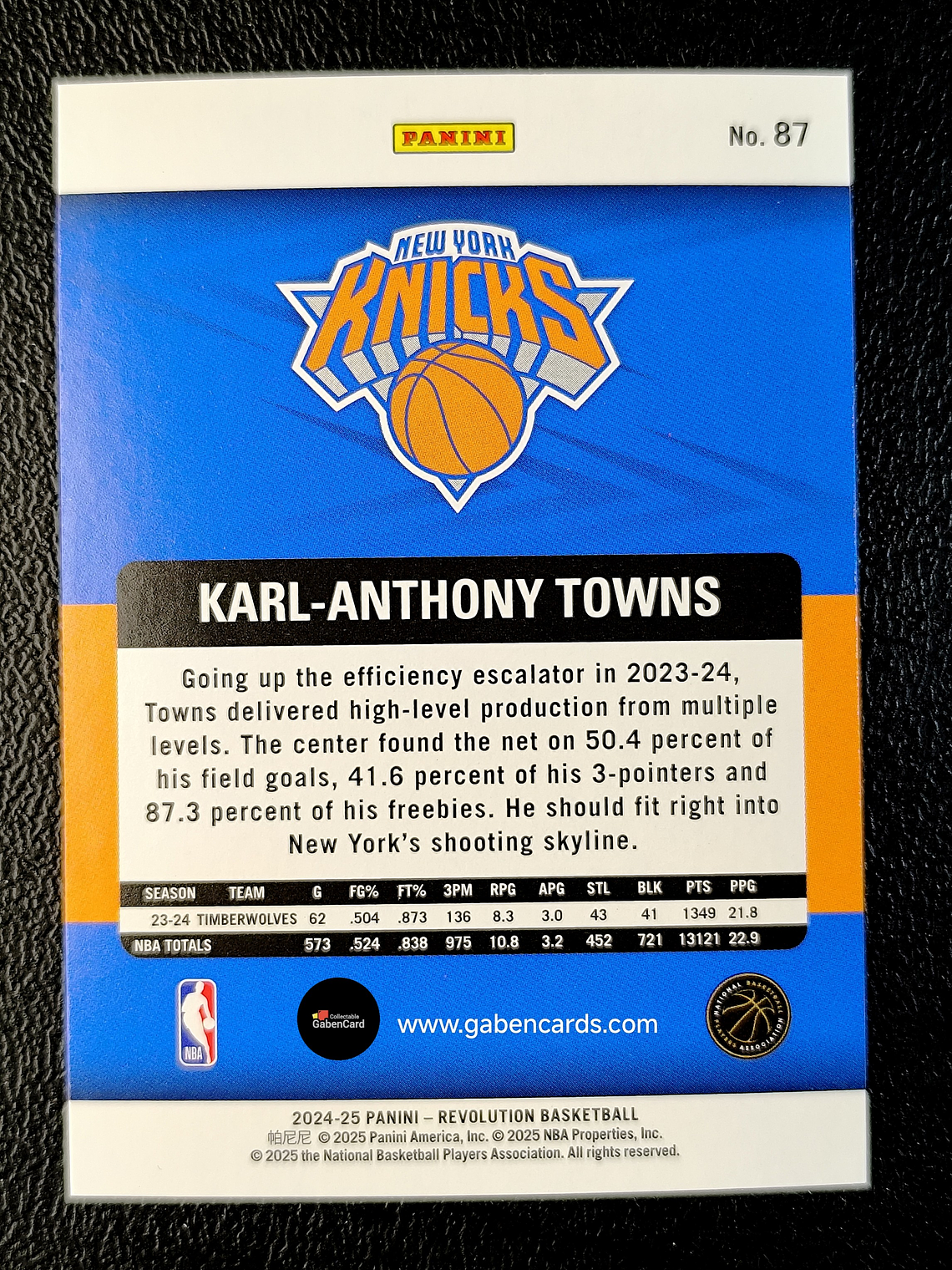 Karl-Anthony Towns: 2024-25 Panini Revolution #87 2