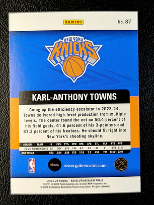 Karl-Anthony Towns: 2024-25 Panini Revolution #87