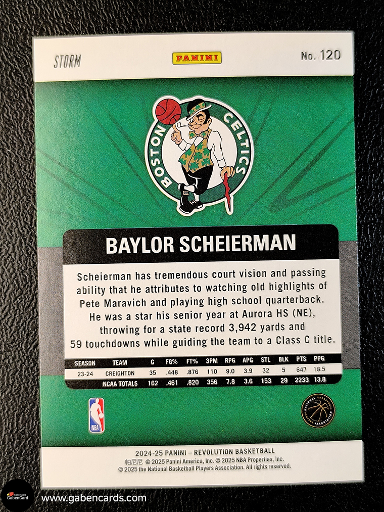 Baylor Scheierman: 2024-25 Panini Revolution Blue Storm #120  2