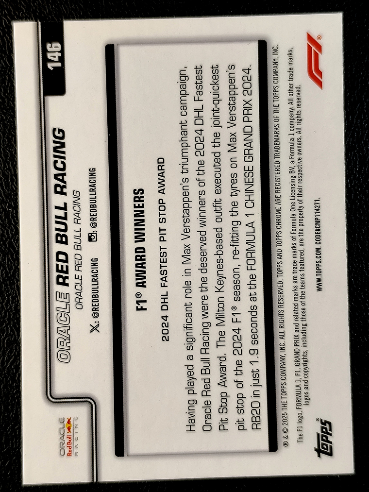 Oracle Red Bull Racing Award Winners 2