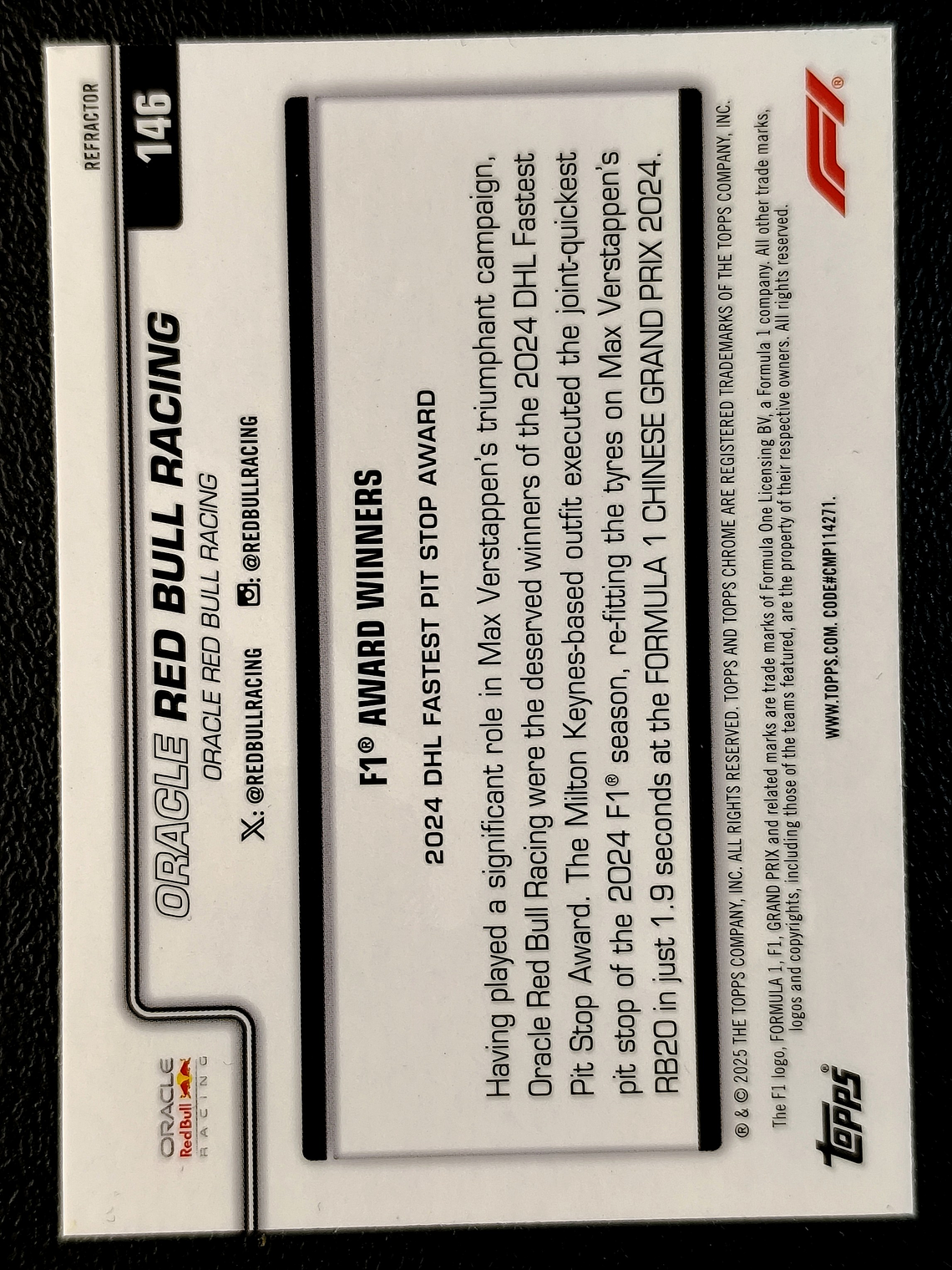 Oracle Red Bull Racing Award Winners 2