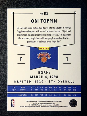Obi Toppin/Panini