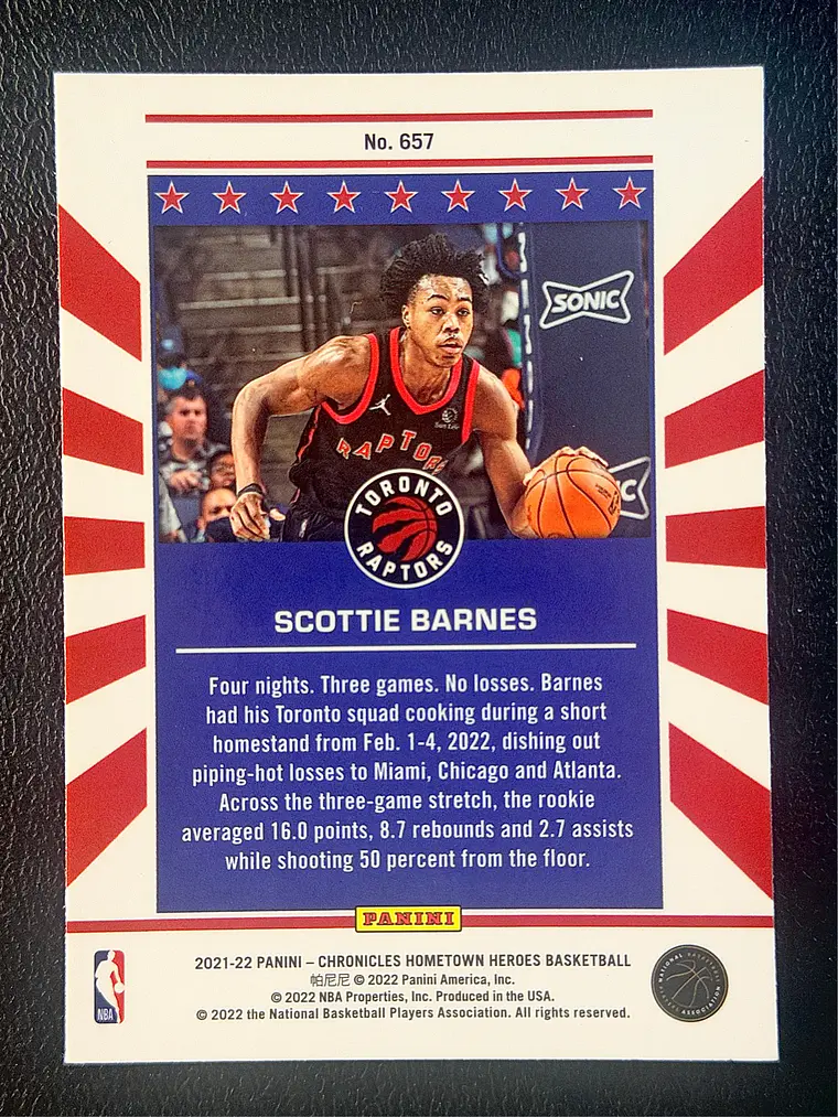 Scottie Barnes/Hometown Heroes Optic 2