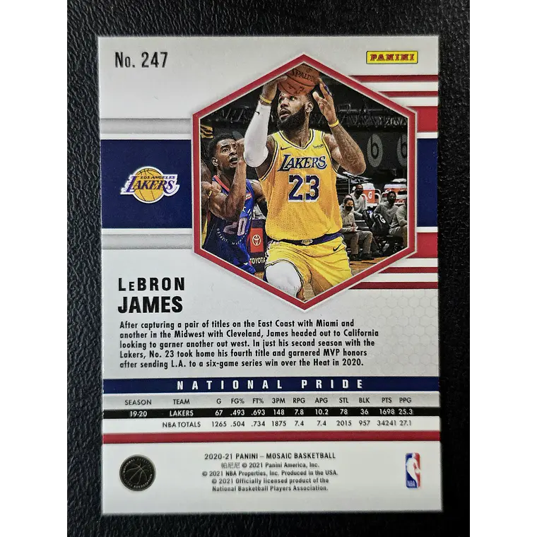 2020-21 Panini Mosaic #247 LeBron James 2