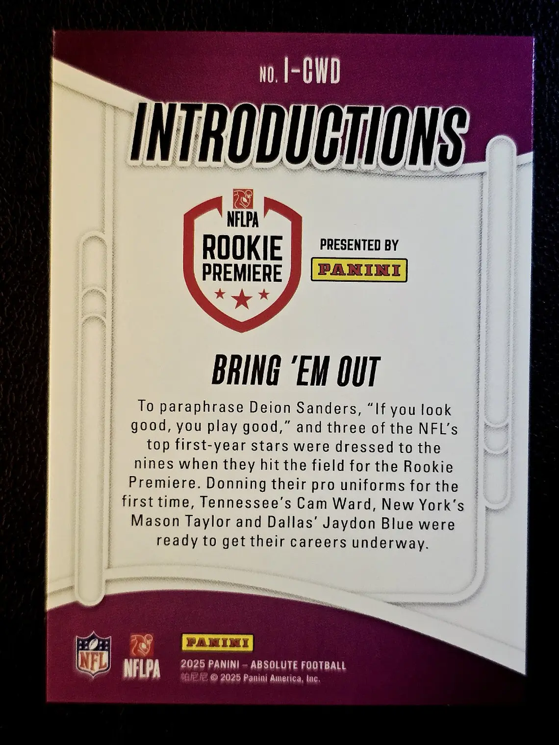 Cam Ward, Mason Taylor, Jaydon Blue 2