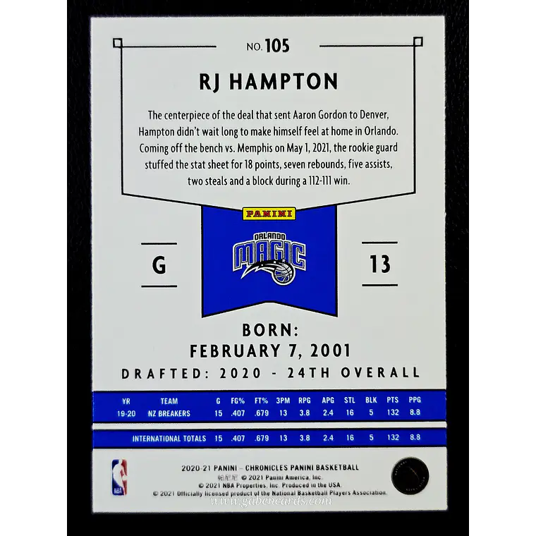 RJ Hampton/Panini 2