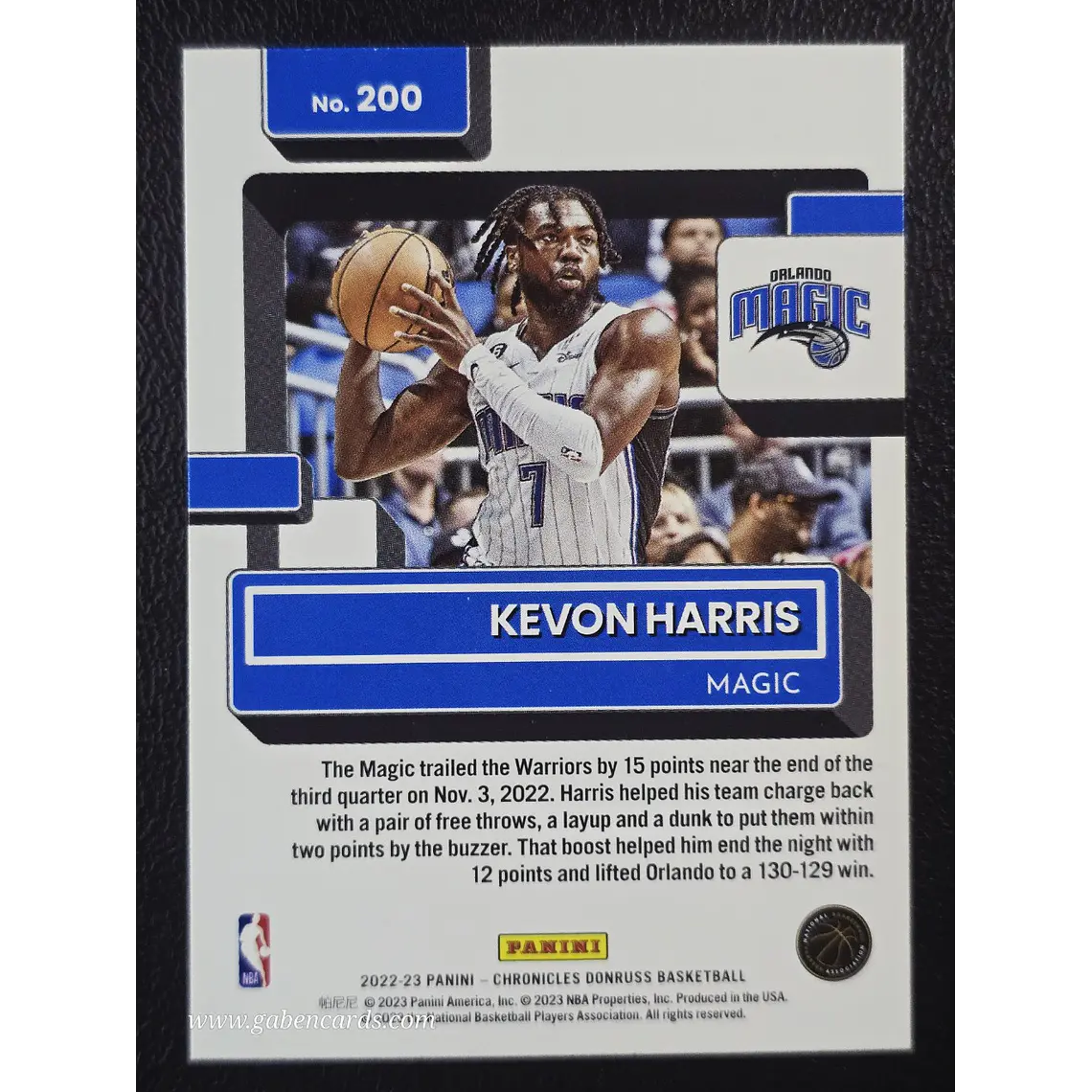 Kevon Harris/Donruss RR 2