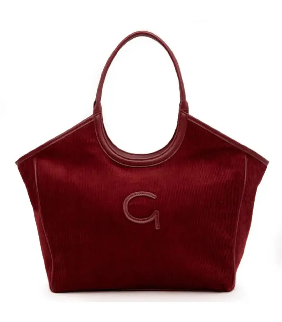 Cartera Dos Asas Grande Burdeo 1