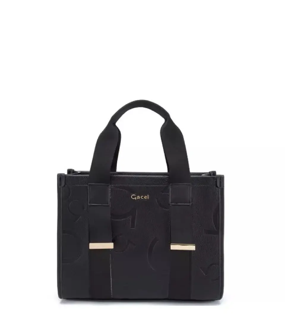 Cartera Dos Asas Mediana Negro 1