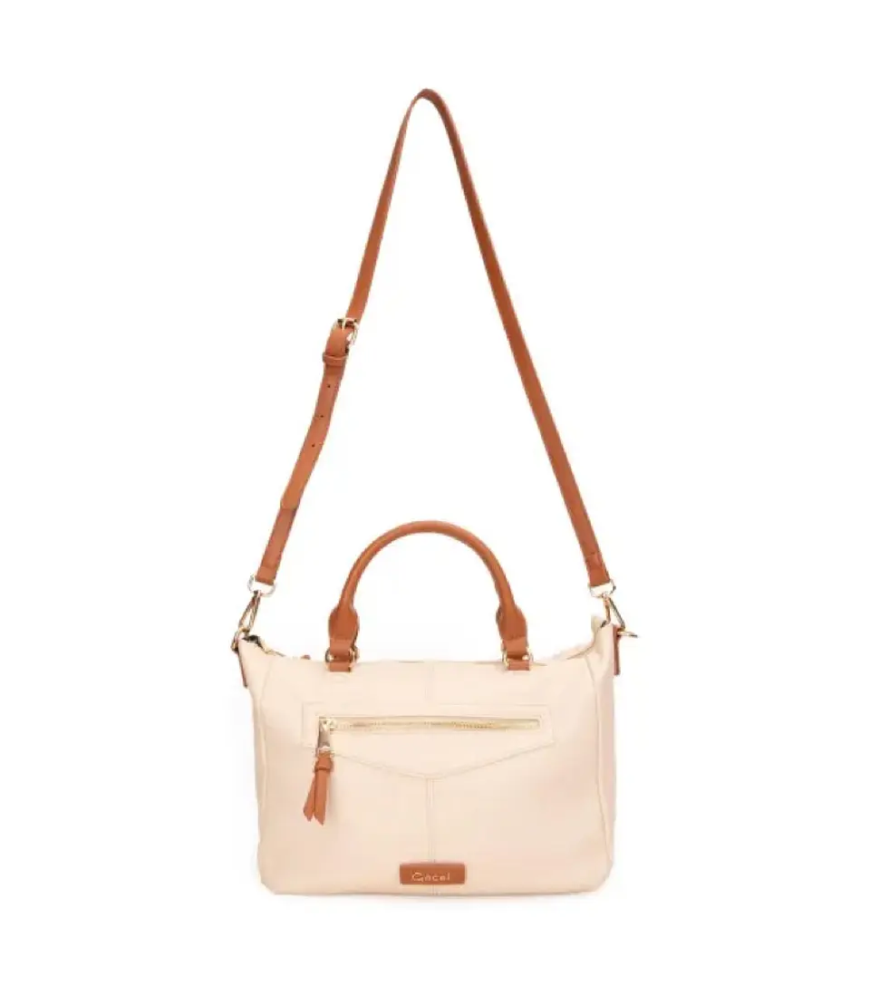 Cartera Dos Asas Mediana Off White 1