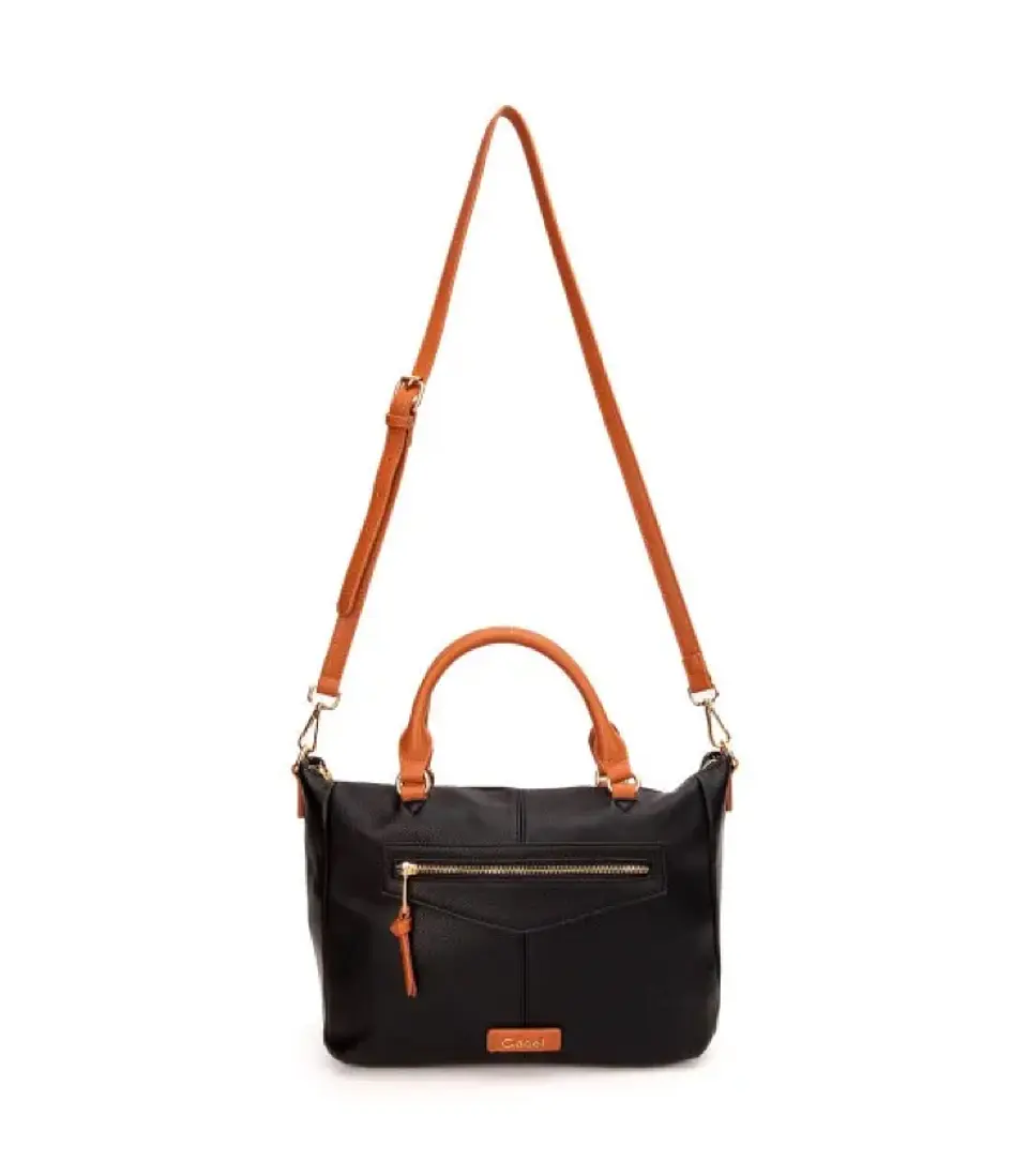 Cartera Dos Asas Mediana Negro 1