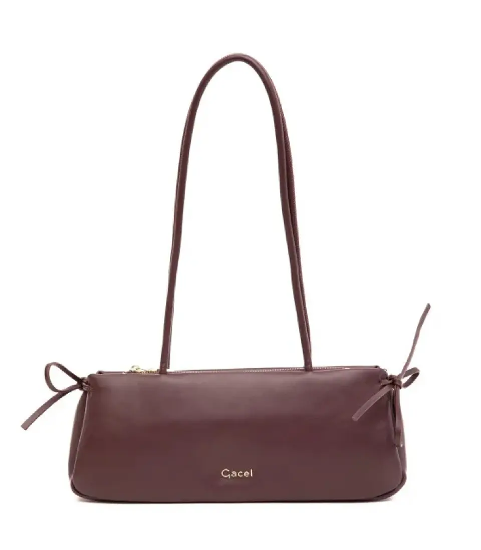 Cartera Dos Asas Mediana Burdeo 1