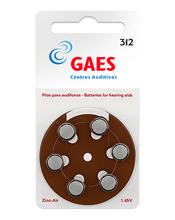 Pilas Audífono Gaes Premium Latam 312 Pack-6