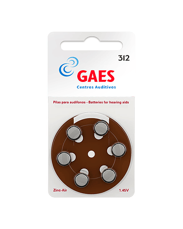 Pilas Audífono Gaes Premium Latam 312 Pack-6