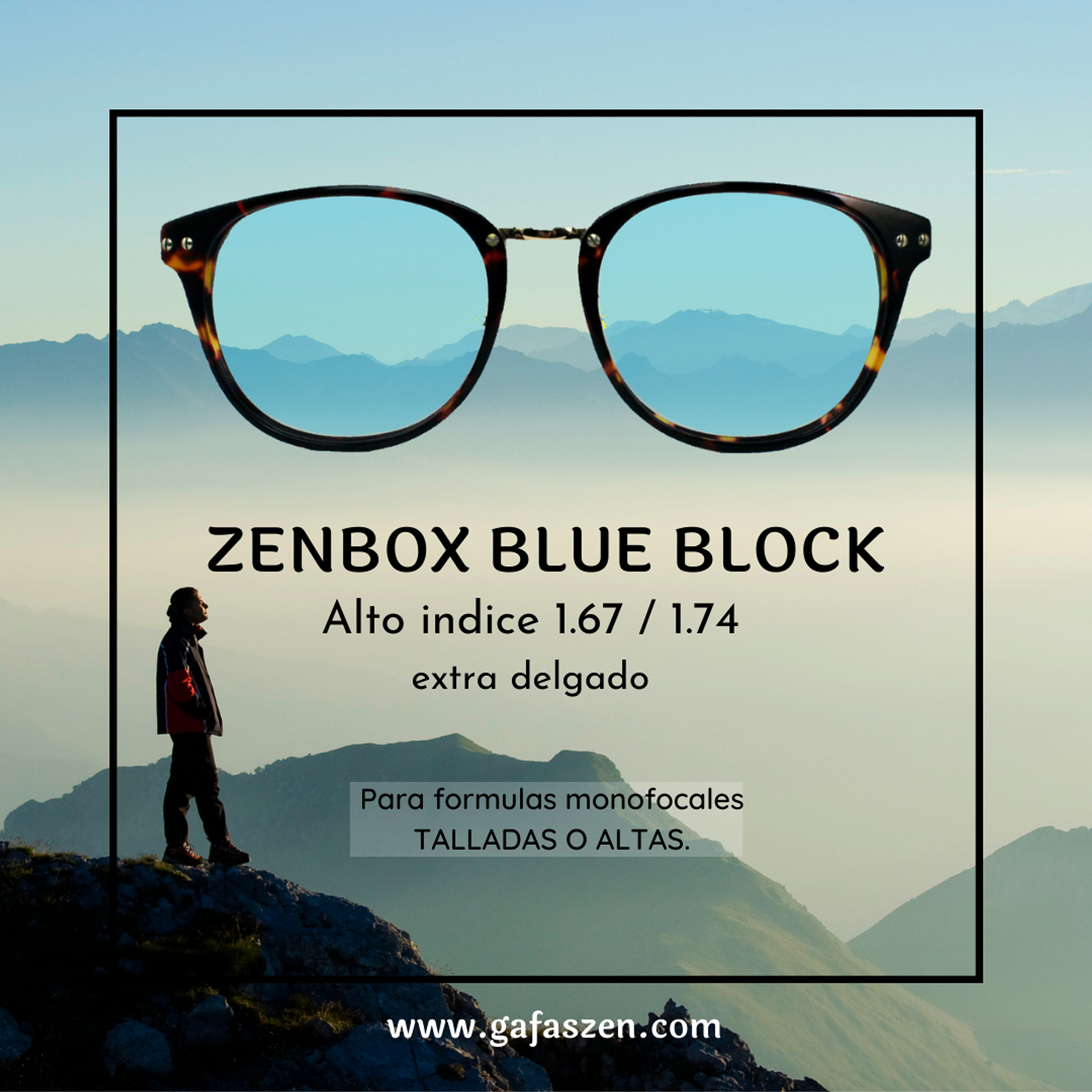 ZENBOX Alto Indice 1.67 / 1.74 Blue Block