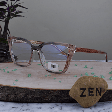 ZEN 81621 C4 TR90 Agatada Rosa Transparente Detalles Escarchados