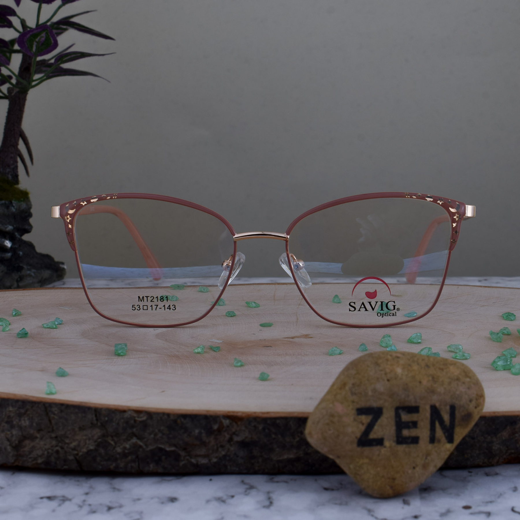 Savig MT2181 C3 Metalica Agatada Cuadrada Nude Detalles Dorados Brazo Escarchado