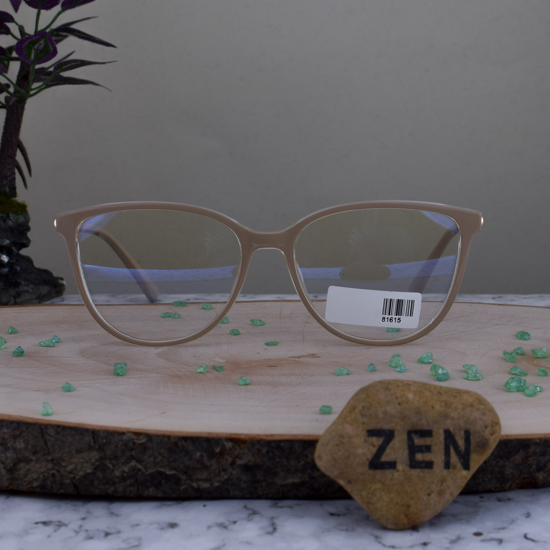 ZEN 81615 C8 TR90 Agatada Beige Brazo Beige Detalles Dorados 