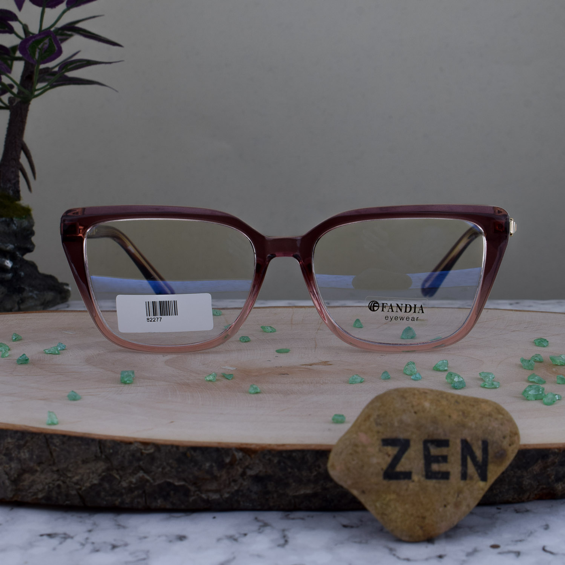 Fandia 82277 C7 Acetato Agatada Cuadrada Bicolor Rojos Traslucidos