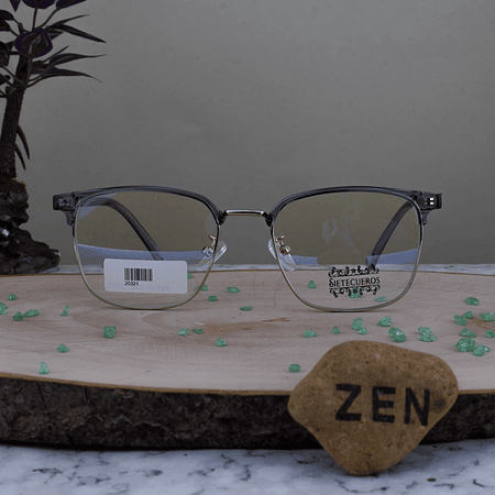 Sietecueros 20321 C12 TR90 Club Master Rectangula Gris Transparente con Plateado