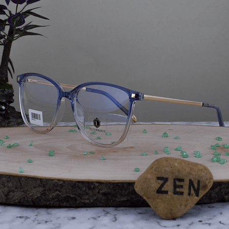 ZEN 92151 C11 TR90 Agatada Cuadrada Bicolor Lila RosaBrazo Dorado Terminal Lila detalle dorado