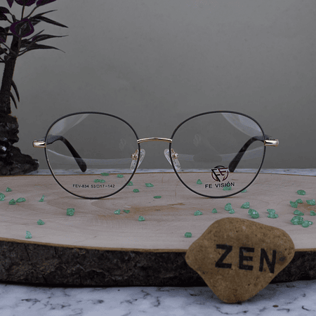 Fe Vision FEV834  C5 Metalica Redonda Gris Nate Brazo Acetato Marmolado Negro Blanco