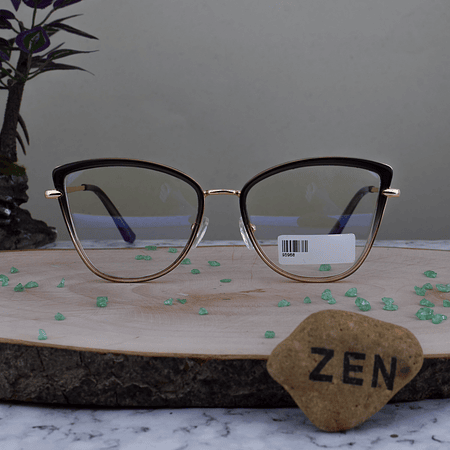 ZEN 95968 C3  Agatada TR90 Bicolor Gris Oscuro Rosado Brazo Dorado Terminal Gris Oscuro