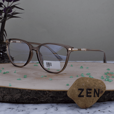 ZEN 81615 C5 TR90 Agatada Café Traslucido Brazo Café Detalles Dorados 