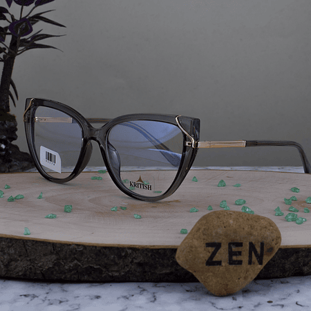 kritish 82275 C6 Acetato Agatada Gris Traslucido Brazo con detalle dorado