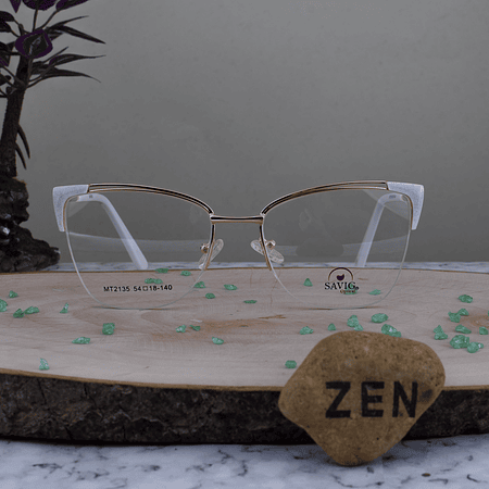 Savig MT2135 C2 Agatada Al Aire Metal Dorada esquinas escarchadas Blancas Brazo Blanco  