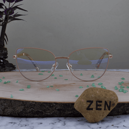 ZEN 82151 C10  Agatada Metalica Nude Dorado Mate Puente Escarchado Rosa Brazo Escarchado 