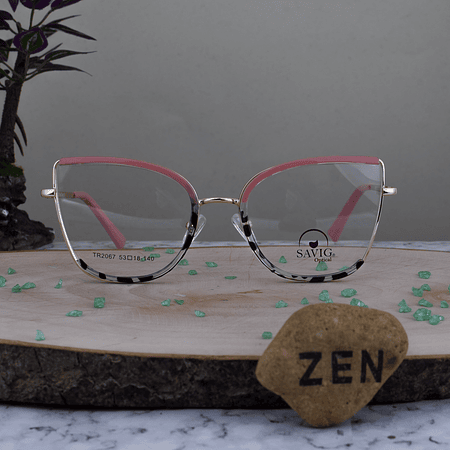 Savig TR2067 C4 TR90 Metalica Agatada Bicolor Rosa Animal Print Dorado Terminal Rosa