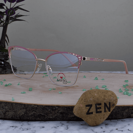 Savig MT2181 C2 Metalica Agatada Cuadrada Rosa Blanco Nude Brazo Salmon Escarcha Plateada