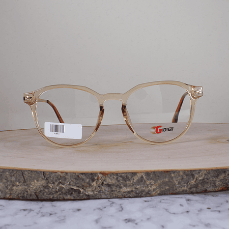 Gogi KC8011 C4 Acetato Redonda Translúcida Salmón Flex Brazo Metálico Terminal Carey 