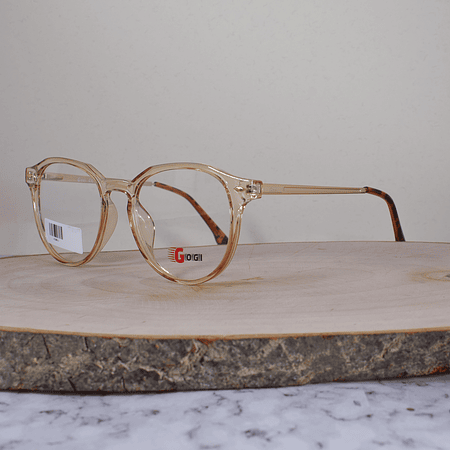 Gogi KC8011 C4 Acetato Redonda Translúcida Salmón Flex Brazo Metálico Terminal Carey 