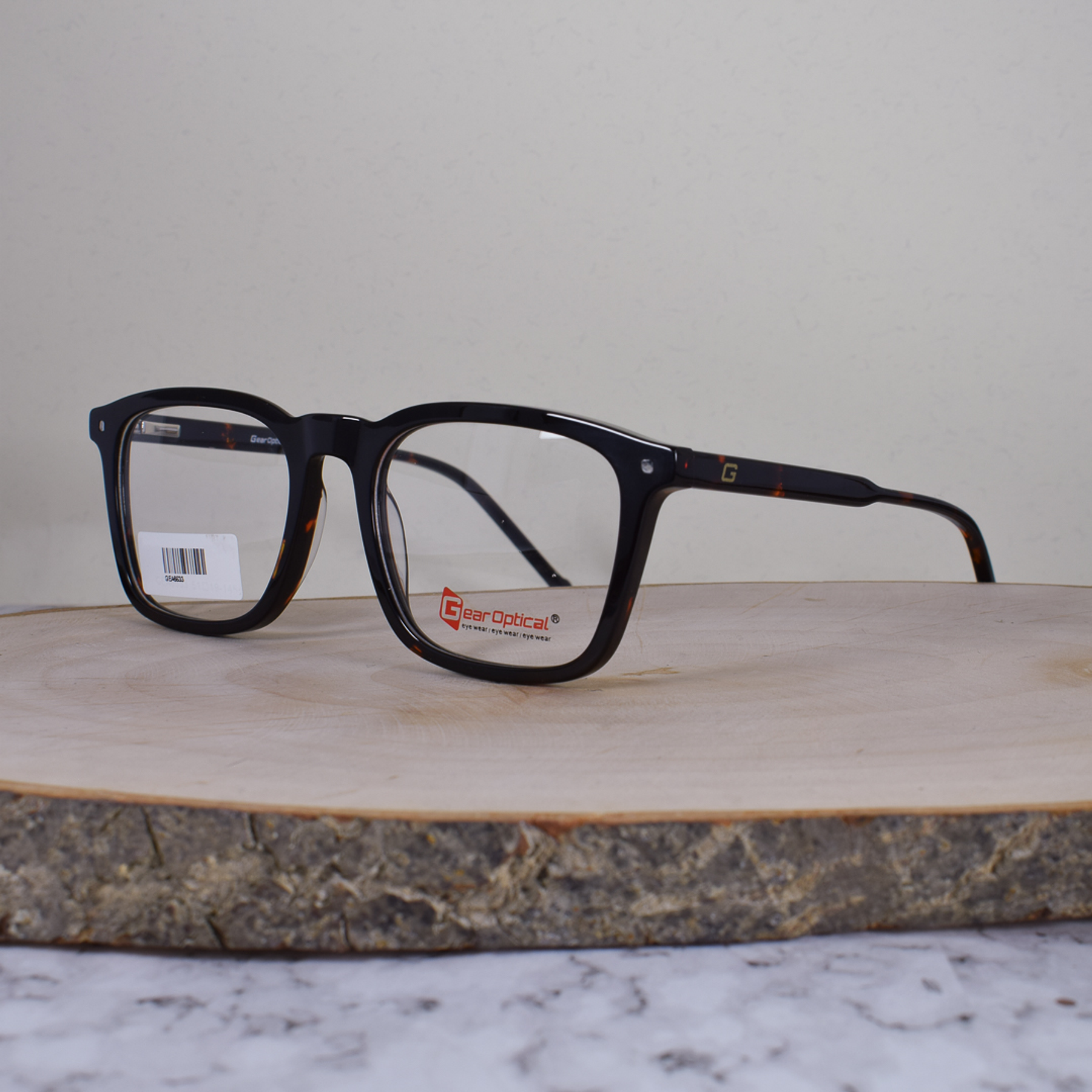 GearOptical GEA6533 Acetato Cuadrada Café Carey Flex