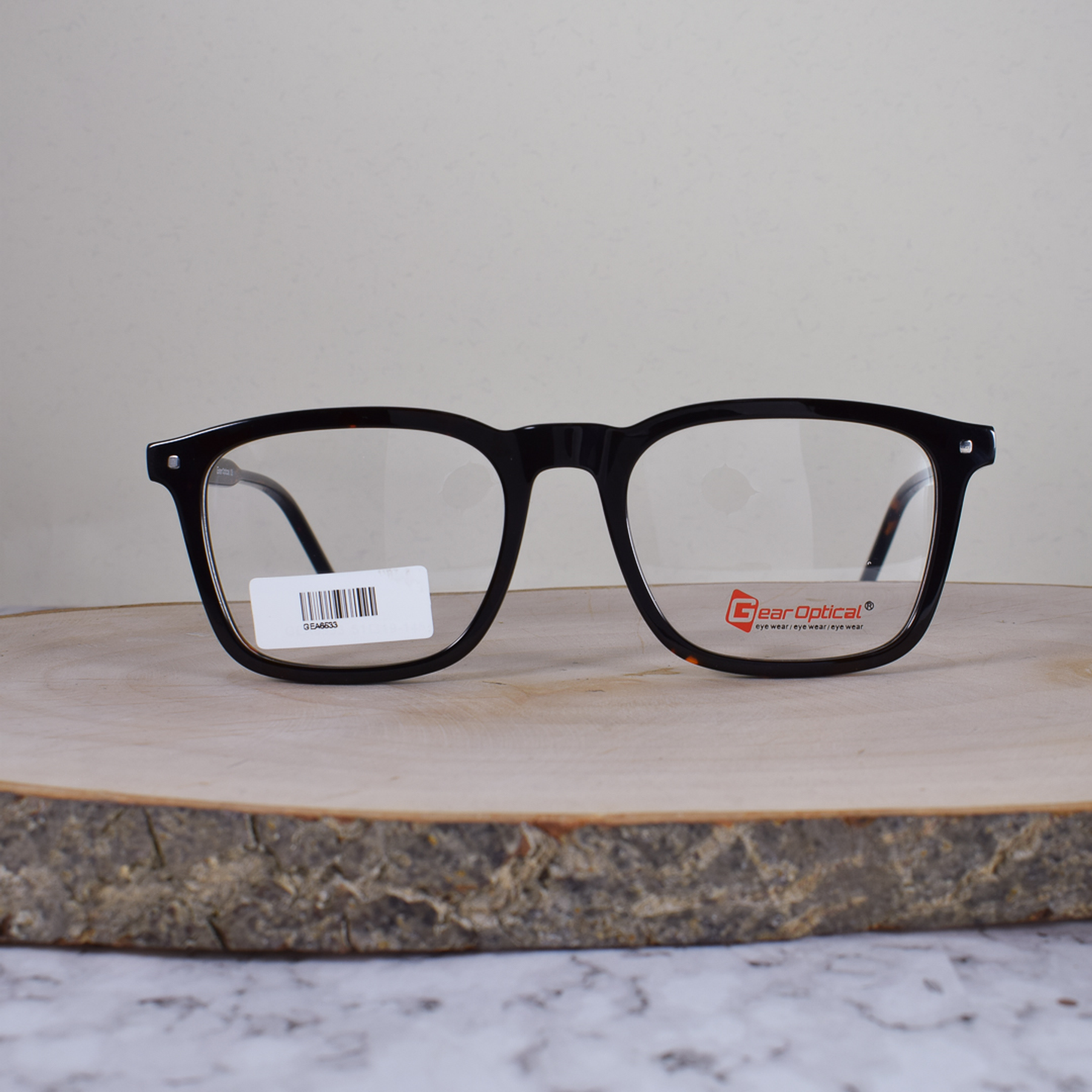 GearOptical GEA6533 Acetato Cuadrada Café Carey Flex