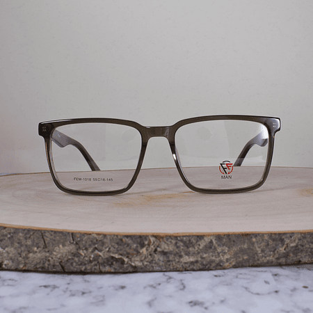 FE Man FEM1018 C3 Acetato Cuadrada Translúcida Café Flex Brazo Patrón