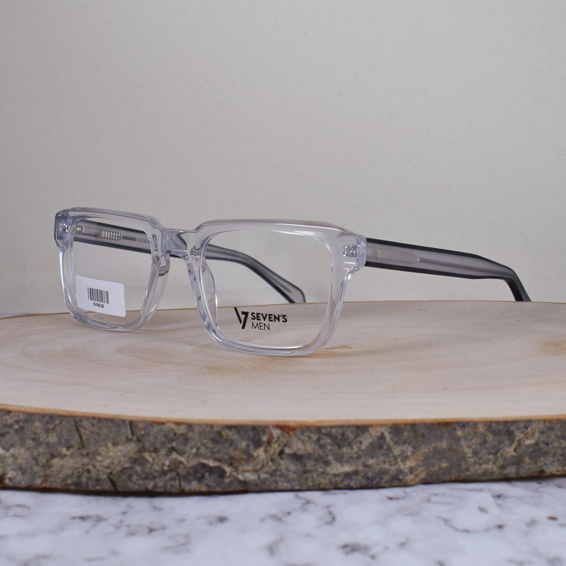 Sevens Men SVN016 C4 Acetato Cuadrada Translúcida Gris Flex Brazo Mate Gris