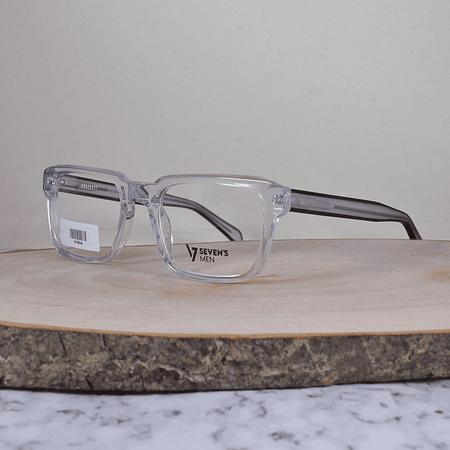 Sevens Men SVN016 C4 Acetato Cuadrada Translúcida Gris Flex Brazo Mate Gris