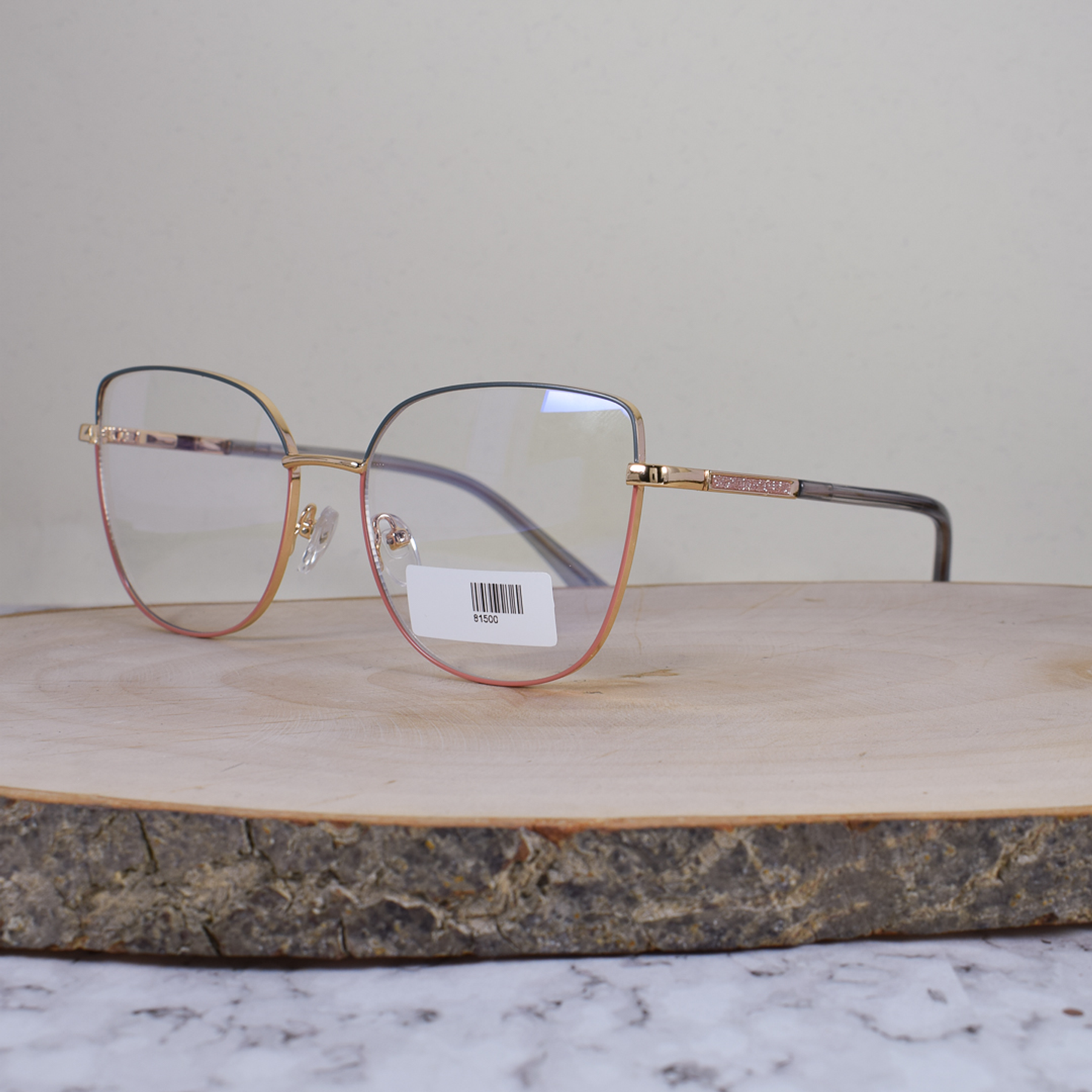 ZEN 81500 C7 Metálica Agatada Dorado Bicolor Gris Rosa Flex Bazo Metálico Escarchado Flex Terminal Acetato Gris Translúcido