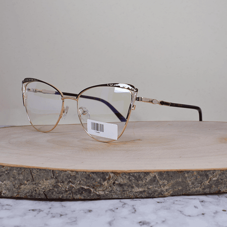 ZEN TJ32004 C5 Metálica Agatada Dorada Bicolor Café Beige Detallado Flex Brazo Metálico Ornamentado Escarchado Terminal Acetato Café